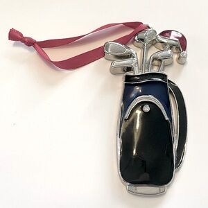 Golf Bag Xmas Ornament Fine Crystals by Regent Square Studio Design Collectible